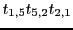 $ t_{1,5}t_{5,2}t_{2,1}$